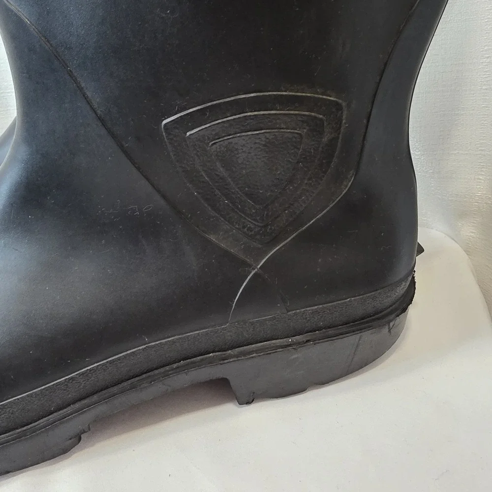 Tingley Waterproof Rain Boots Mens US 12 Black Rubber Mid Calf Pull On Round Toe